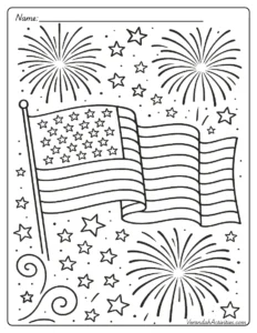 American Flag Coloring Page (Free Printable)ng page