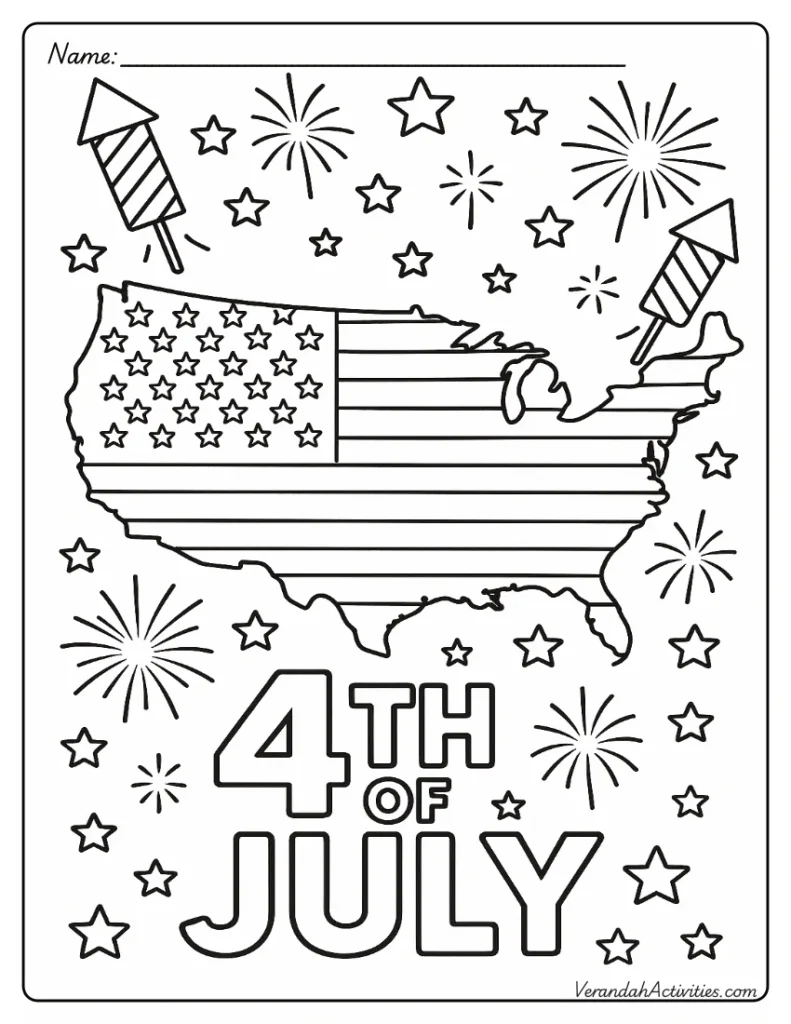 Fourth of July Printables - Map America