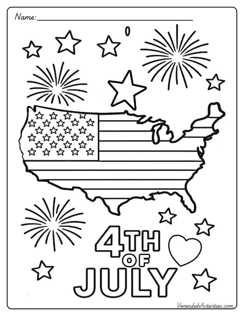 Fourth of July Printables - Map USA