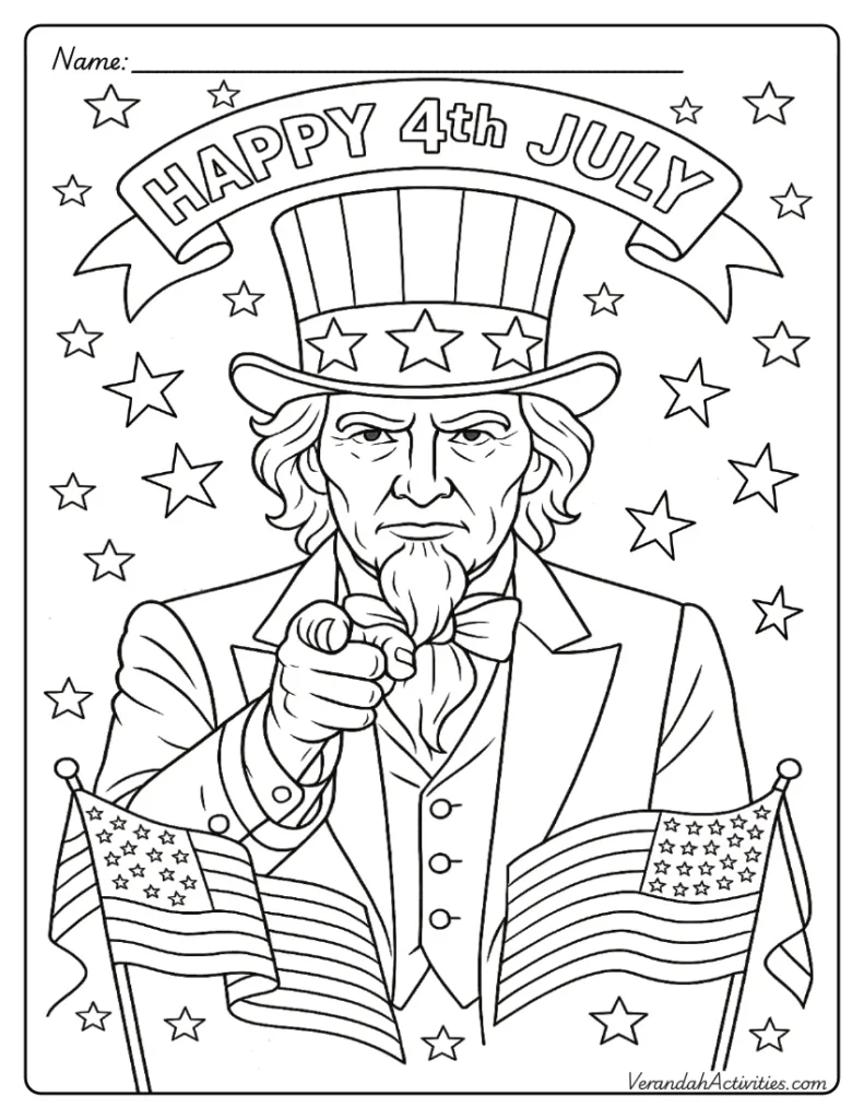 Fourth of July Printables - Uncle Sam 2