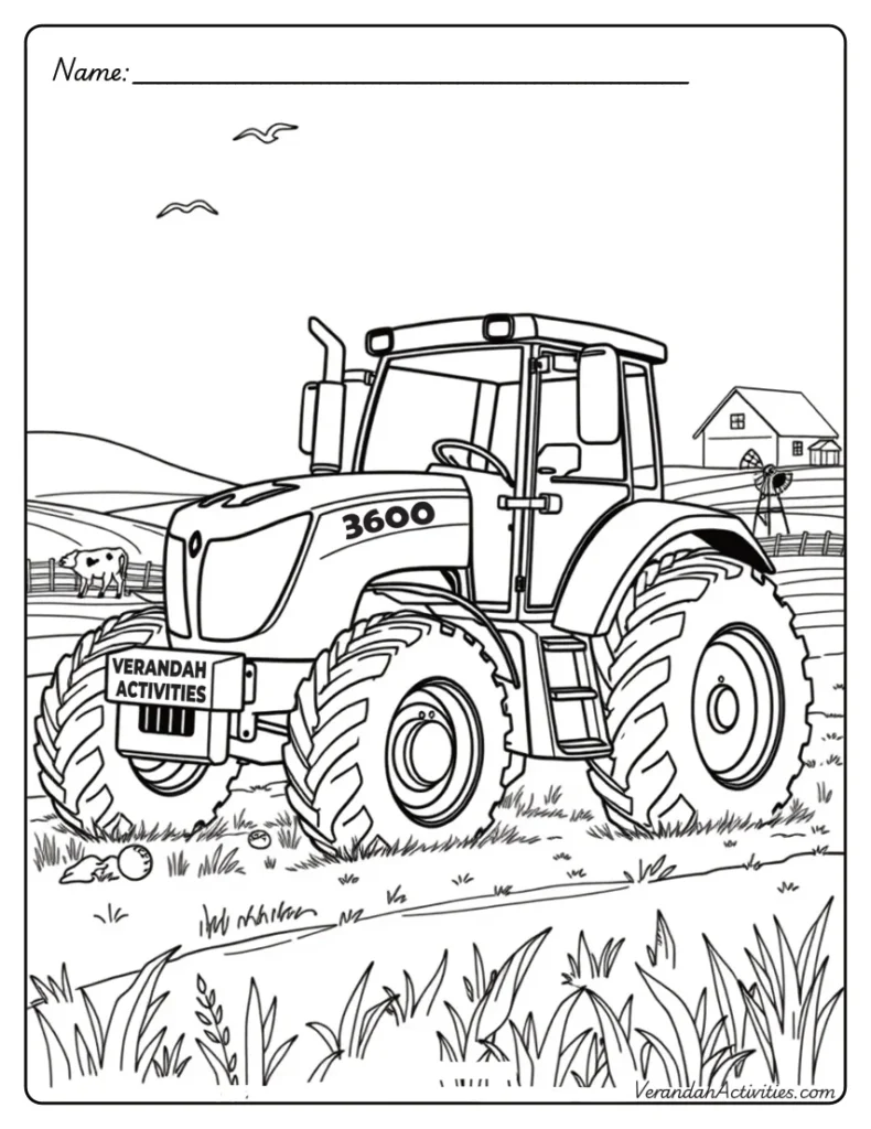 Farm Tractor Coloring Page – Easy Printable Printable farm tractor coloring page – fun and free for preschoolers