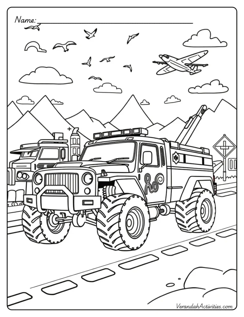 Military Jeep Coloring Page – Free Printable for Kids Printable military jeep coloring page – free vehicle sheet