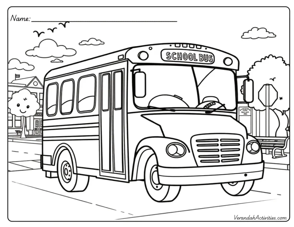 Easy School Bus Coloring Page – Free Printable Free printable school bus coloring page for kids – simple and fun