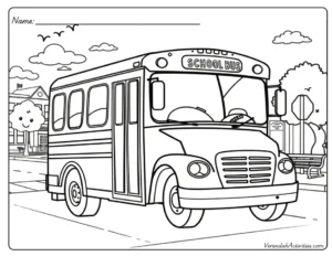 Free printable school bus coloring page for kids – simple and fun